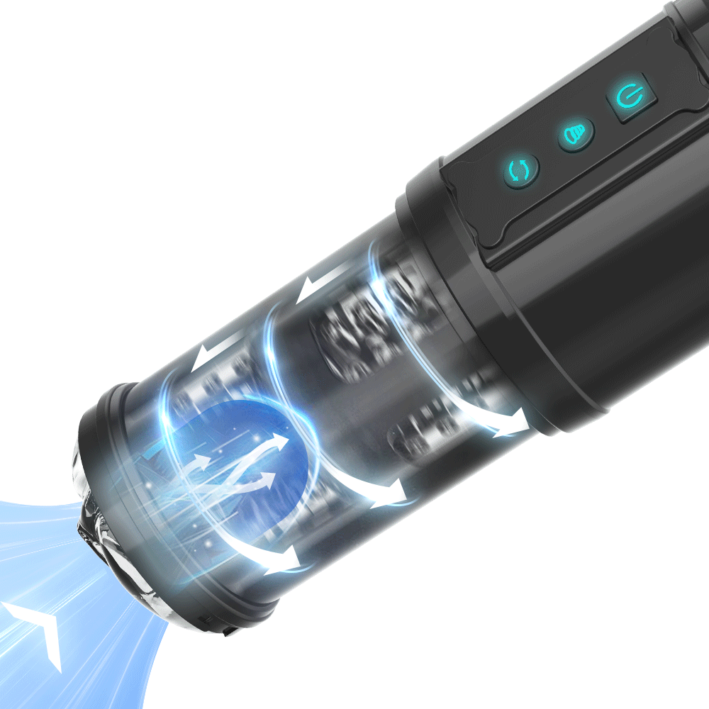 Telescopic Rotating Suction Lens Masturbator