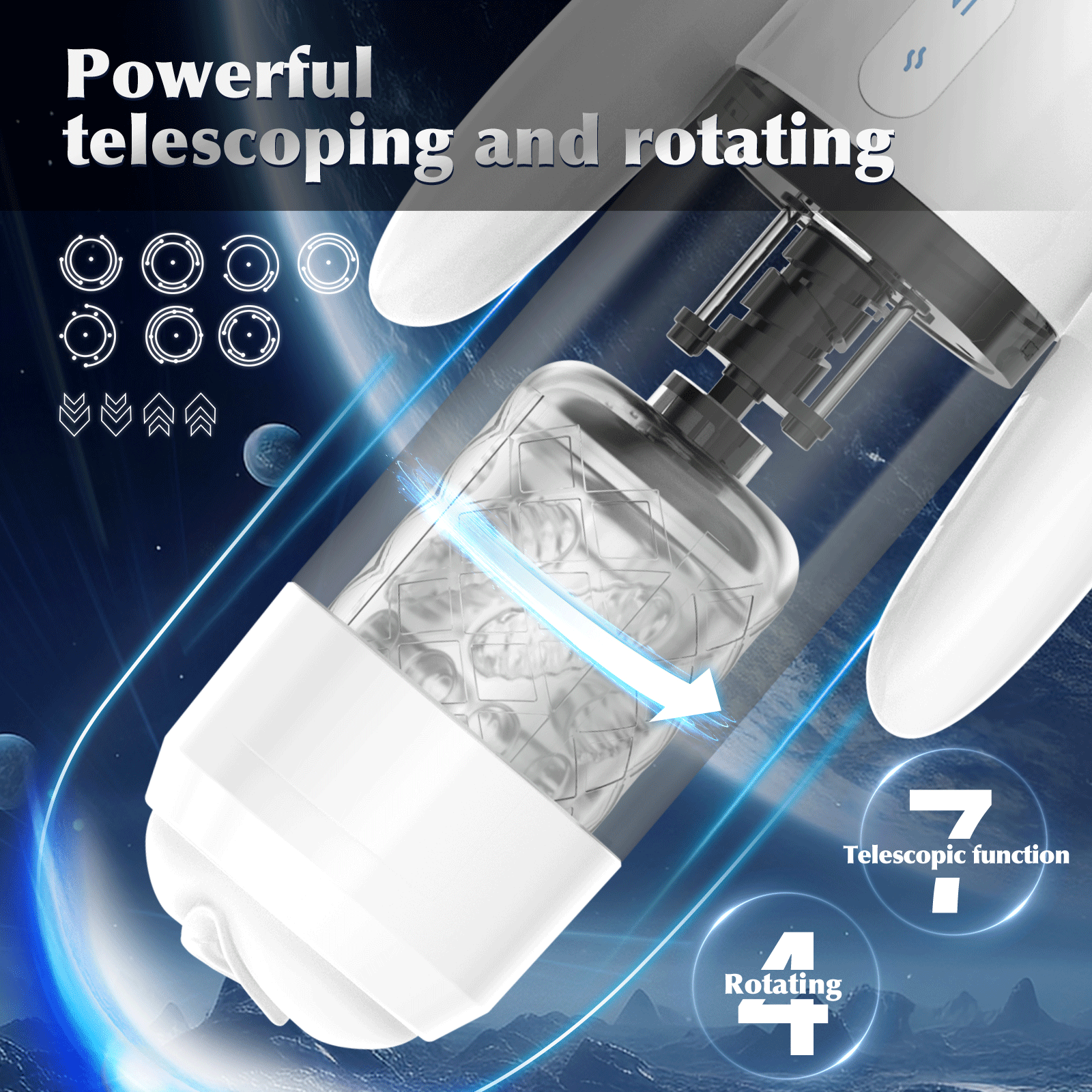 7 Telescopic Squeezing 4 Rotating Handle Masturbator Masturbators Offers the Ultimate Pleasure & Comfort - Blissmakers 7 Telescopic Squeezing 4 Rotating Handle Masturbator Masturbators Offers the Ultimate Pleasure & Comfort - Blissmakers