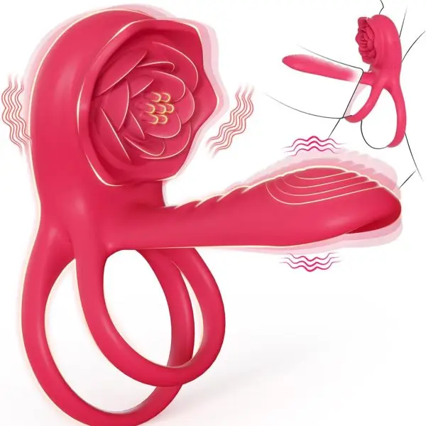 Cock Ring Penis Sleeve<br/> Rose Clitoral Stimulator